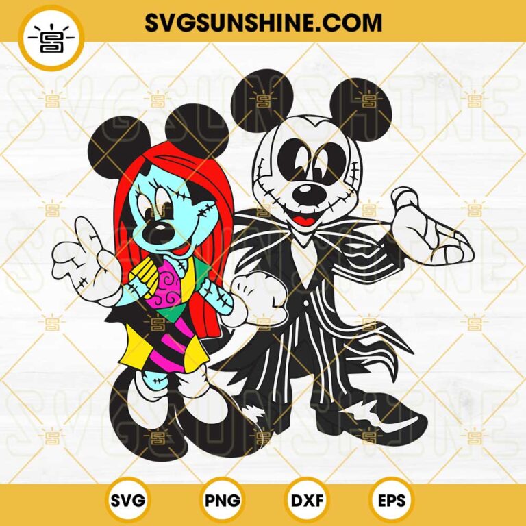 Mickey Jack And Minnie Sally SVG, Jack Skellington SVG, Jack And Sally