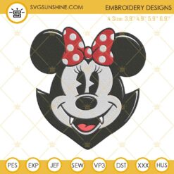 Minnie Mouse Vampire Embroidery Design File