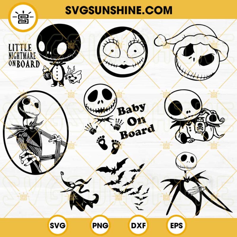 Nightmare Before Christmas SVG Bundle, Jack Skellington SVG, Sally SVG