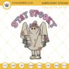 Stay Spooky Floral Ghost Halloween Machine Embroidery Design File