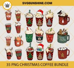 35+ Christmas Coffee Drink PNG Bundle, Christmas Coffee PNG, Christmas Iced Latte PNG, Snowman Reindeer, Pink Christmas Coffee Latte PNG Files
