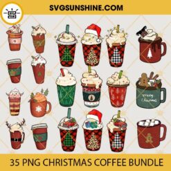 35+ Christmas Coffee Drink PNG Bundle, Christmas Coffee PNG, Christmas Iced Latte PNG, Snowman Reindeer, Pink Christmas Coffee Latte PNG Files