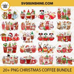 20+ Christmas Coffee Latte PNG Bundle, Christmas Coffee Drink PNG, Christmas Bundle PNG, Snowman Reindeer Grinch Santa Claus Christmas Coffee PNG