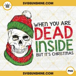Dead Inside But Merry Skeleton Dancing PNG, Merry Christmas Dancing Skeletons PNG