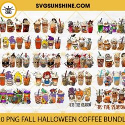 20+ Fall Halloween Coffee PNG Bundle, Fall Coffee Latte PNG, Halloween Drink Iced Coffee Tea Latte PNG Bundle