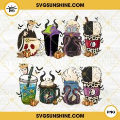 Villains Coffee Latte PNG, Fall Halloween Coffee PNG, Disney Villains Pumpkin Spice Drink Iced Warm PNG, Evil Queen Coffee PNG