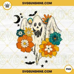 Floral Halloween Ghost PNG Designs Silhouette Vector Clipart