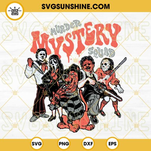 Murder Mystery Squad SVG, Scooby Doo Horror Movies Halloween SVG, Horror Parody SVG PNG DXF EPS Cricut Silhouette Vector Clipart