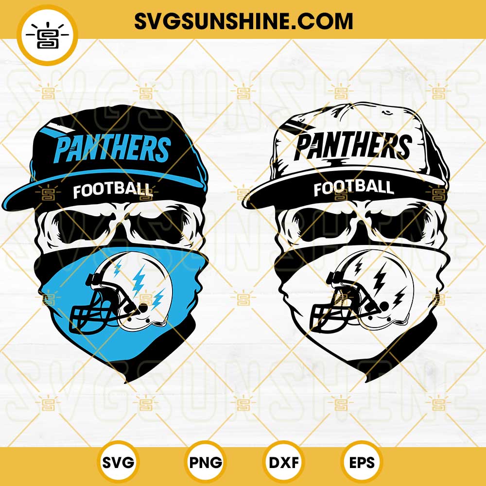 Carolina Panthers Skull Svg, Skull NFL Svg, Sport NFL Svg, Skull