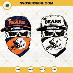 Chicago Bears Skull SVG, Bears Football SVG PNG DXF EPS Cut Files