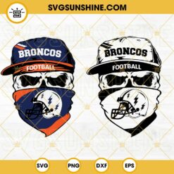 Denver Broncos Skull SVG, Broncos Football SVG PNG DXF EPS Cut Files