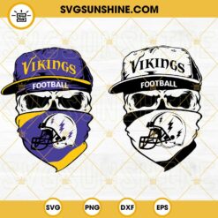 Minnesota Vikings Skull SVG, Vikings Football SVG PNG DXF EPS Cut Files