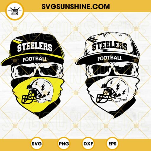 Pittsburgh Steelers Skull SVG, Steelers Football SVG PNG DXF EPS Cut Files