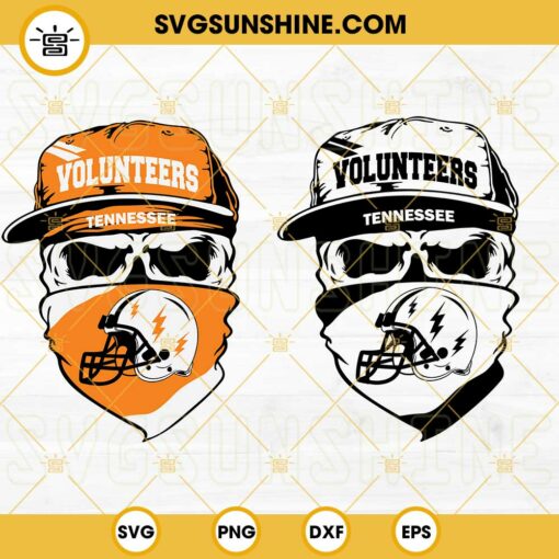 Tennessee Volunteers Skull SVG, Volunteers Football SVG PNG DXF EPS Cut Files