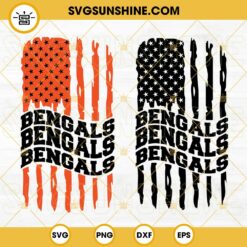 Cincinnati Bengals American Flag SVG, Bengals Football SVG PNG DXF EPS Cut Files