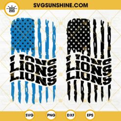 Detroit Lions American Flag SVG, Lions Football SVG PNG DXF EPS Cut Files
