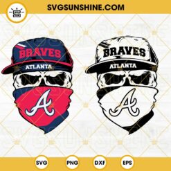 Atlanta Brave Skull SVG, Braves Baseball SVG PNG DXF EPS Cut Files