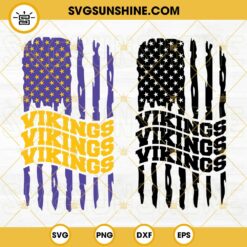 Minnesota Vikings American Flag SVG, Vikings Football SVG PNG DXF EPS Cut Files