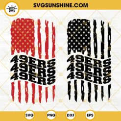 San Francisco 49ers American Flag SVG, 49ers Football SVG PNG DXF EPS Cut Files