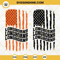 Texas Longhorns American Flag SVG, Longhorns Football SVG PNG DXF EPS Cut Files