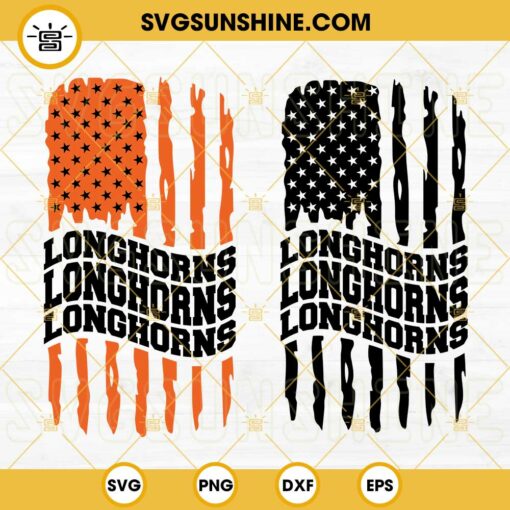 Texas Longhorns American Flag SVG, Longhorns Football SVG PNG DXF EPS Cut Files