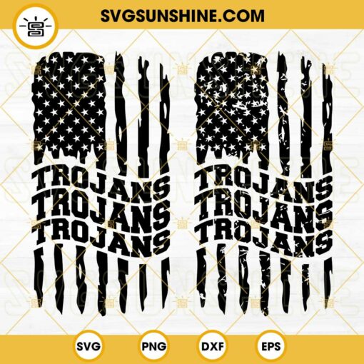 USC Trojans American Flag SVG, Trojans Football SVG PNG DXF EPS Cut Files