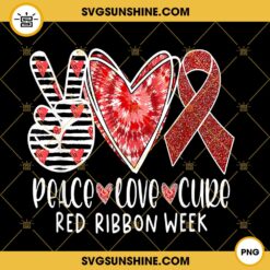 Red Ribbon Week Rainbow SVG, Drug Free SVG, Red Ribbon Week Awareness SVG