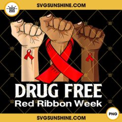 Drug Free PNG, Red Ribbon Week PNG File Digital Download