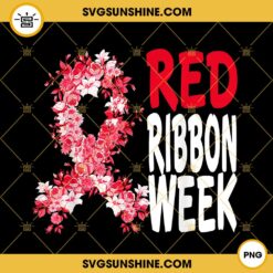Red Ribbon Week American Flag SVG PNG DXF EPS Cut Files For Cricut Silhouette