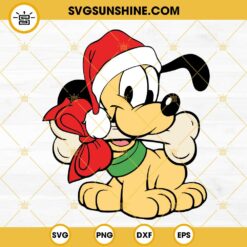 Baby Pluto Christmas SVG, Baby Pluto Santa Hat SVG PNG DXF EPS Cut Files