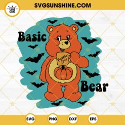 Basic Bear Halloween SVG, Care Bear Halloween Pumpkin Spice SVG PNG DXF EPS Cut Files