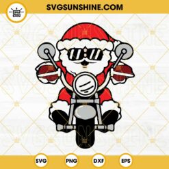 Biker Santa Claus SVG, Funny Christmas Cool Santa Claus Riding Motorcycle SVG PNG DXF EPS Cricut Silhouette
