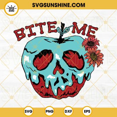 Bite Me Poison Apple SVG, Evil Queen SVG, Funny Halloween Poison Apple ...