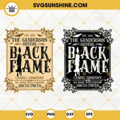 Black Flame Candle SVG, Sanderson Sisters SVG PNG DXF EPS Cut Files