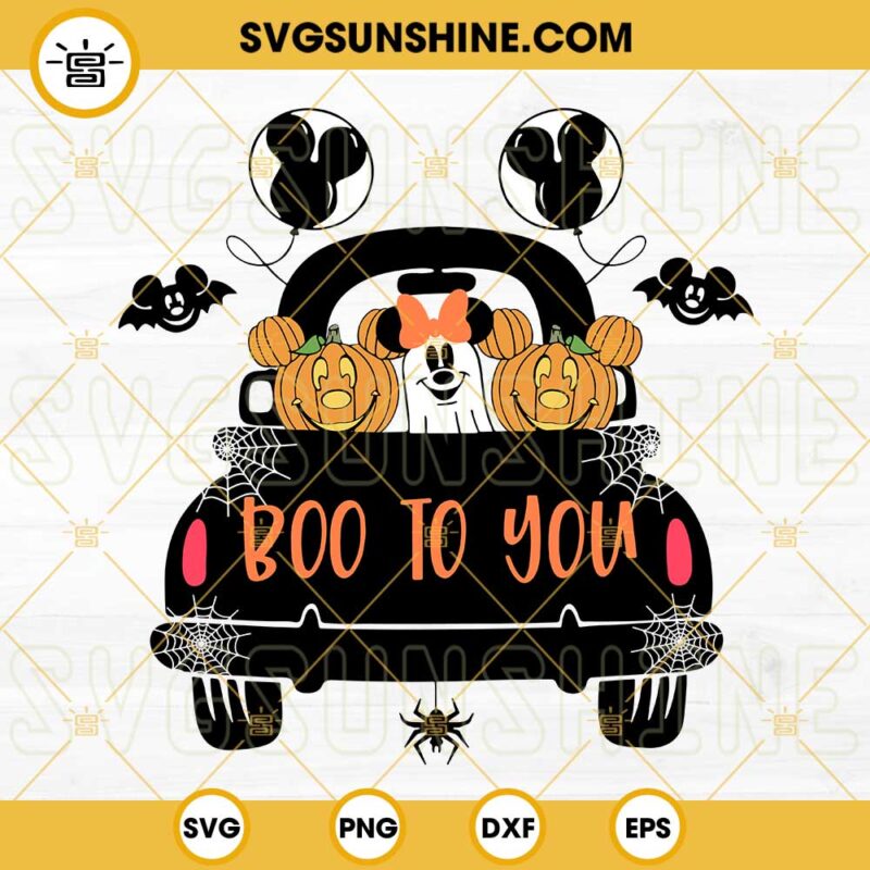 Boo To You SVG, Pumpkin Mouse Head SVG, Cute Halloween Shirt SVG