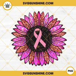 Breast Cancer Awareness Sunflower PNG Design, Cancer Awareness PNG, Cancer Ribbon PNG, Cancer Sunflower PNG