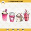 Breast Cancer Drink Coffee Latte SVG, Breast Cancer Coffee Cups SVG, Breast Cancer Awareness Month SVG PNG DXF EPS
