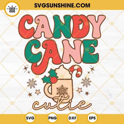 Candy Cane Cutie SVG, Candy Christmas SVG PNG DXF EPS Cut Files