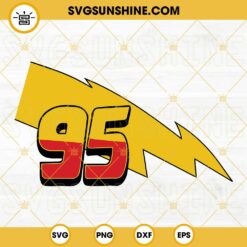 Cars Lightning Mcqueen 95 Mouse Ears SVG, Disneyland Snacks Lightning McQueen Cars SVG PNG DXF EPS Cricut Silhouette Vector Clipart