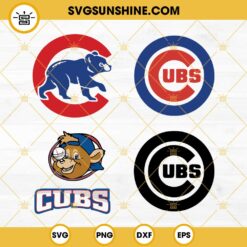 Chicago Cubs SVG Bundle, Baseball Team Chicago Cubs SVG, Cubs Bear Logo SVG PNG EPS DXF Files