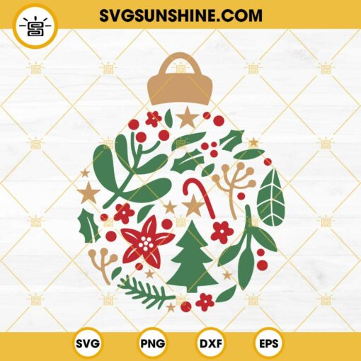 Christmas Ball Ornament SVG, Christmas Tree Decorations SVG, Christmas Tree Ornaments SVG