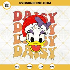 Christmas Daisy Duck Santa Hat SVG, Disney Merry Christmas SVG PNG DXF EPS Cut Files