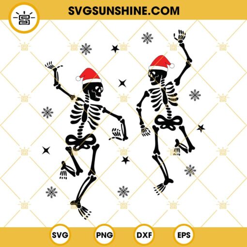 Christmas Dancing Skeleton SVG, Skeleton Christmas SVG PNG DXF EPS Cut Files