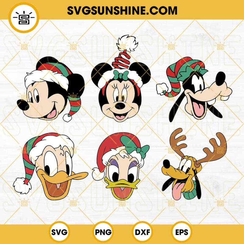 Christmas Character Face Xmas SVG Disney Character File For Cricut