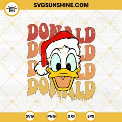 Christmas Donald Duck Santa Hat SVG, Disney Merry Christmas SVG PNG DXF EPS Cut Files