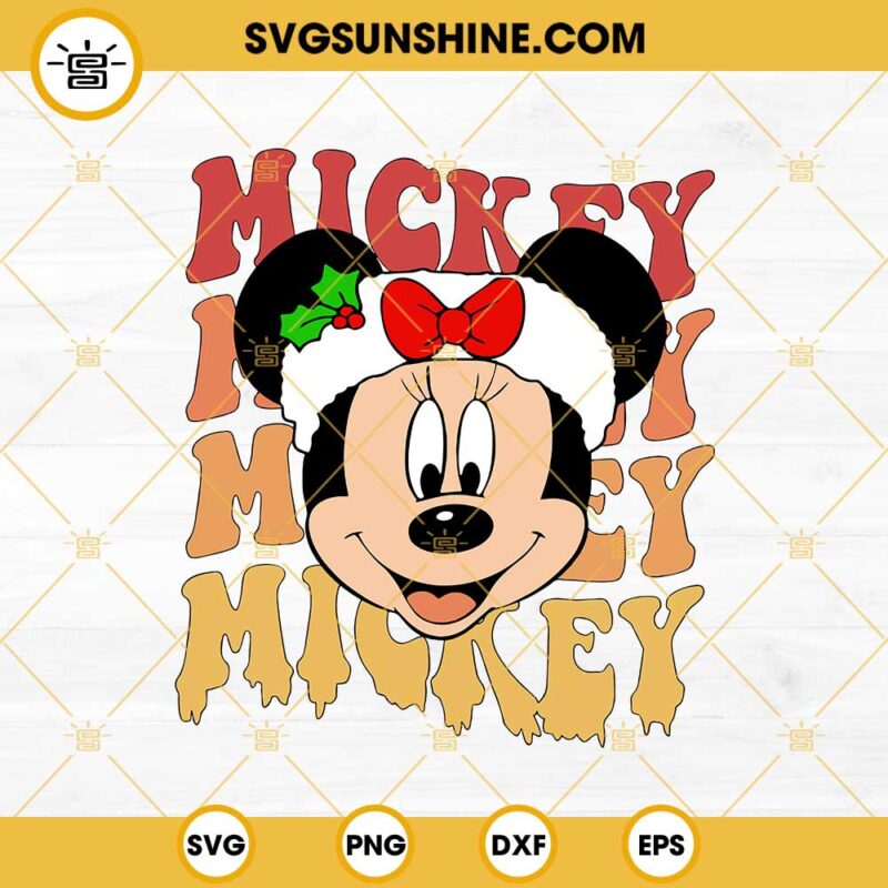 Christmas Mickey Face Santa Hat SVG, Disney Mickey Merry Christmas SVG