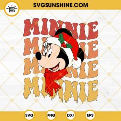 Christmas Minnie Face Santa Hat SVG, Disney Minnie Merry Christmas SVG PNG DXF EPS