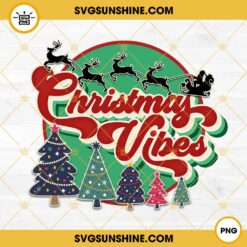 Christmas Vibes Smiley Face SVG PNG DXF EPS Cut Files For Cricut Silhouette