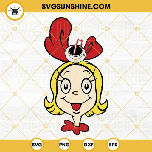 Cindy Lou Who Candy Cane SVG PNG DXF EPS Cut Files For Cricut Silhouette