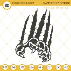 Claw Marks Embroidery Designs, Wild Animal Scratches Embroidery Pattern, Beast Embroidery Files